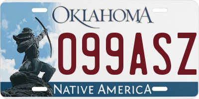 OK license plate 099ASZ
