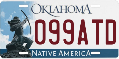 OK license plate 099ATD