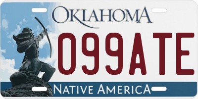 OK license plate 099ATE