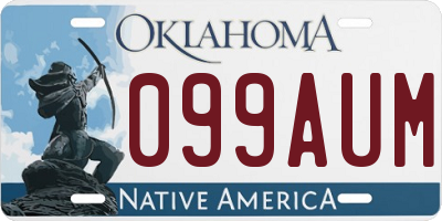 OK license plate 099AUM