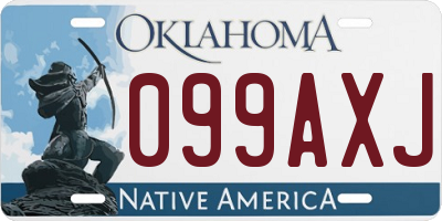 OK license plate 099AXJ