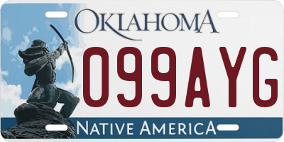 OK license plate 099AYG