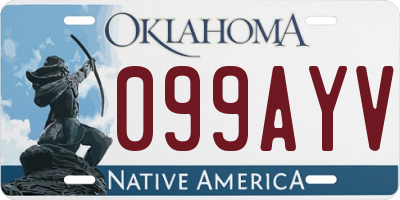 OK license plate 099AYV