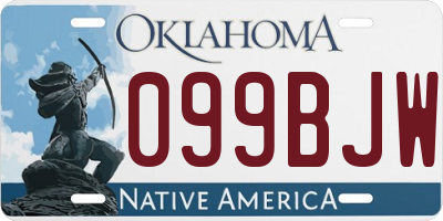 OK license plate 099BJW