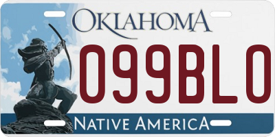 OK license plate 099BLO