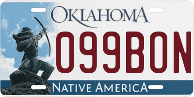 OK license plate 099BON