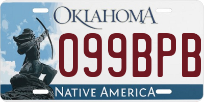OK license plate 099BPB