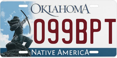 OK license plate 099BPT