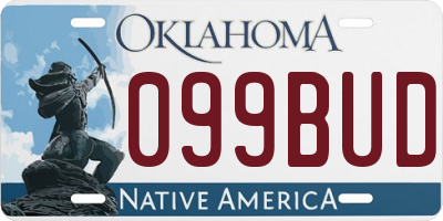 OK license plate 099BUD