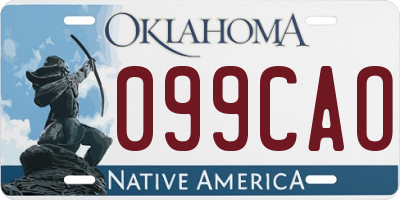 OK license plate 099CAO