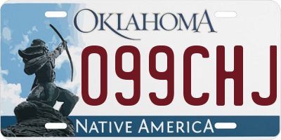 OK license plate 099CHJ