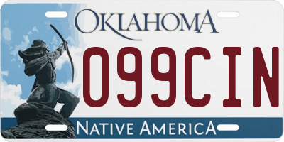 OK license plate 099CIN