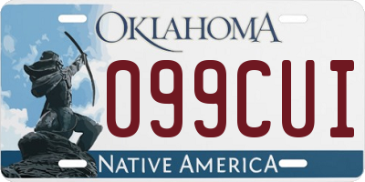 OK license plate 099CUI