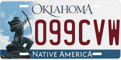 OK license plate 099CVW