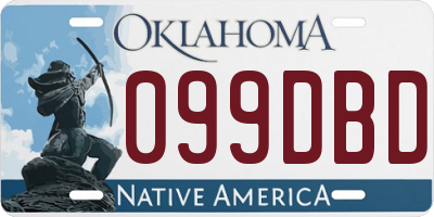 OK license plate 099DBD
