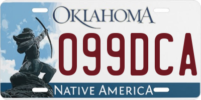 OK license plate 099DCA