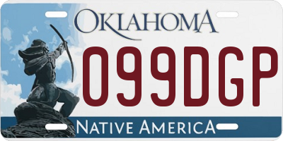 OK license plate 099DGP