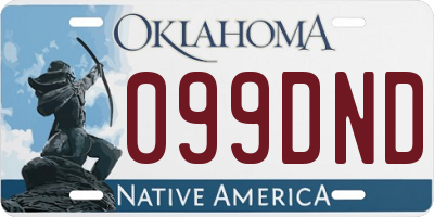 OK license plate 099DND