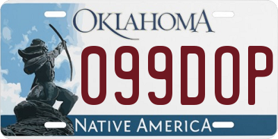 OK license plate 099DOP