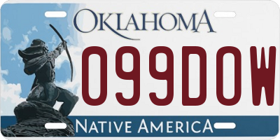 OK license plate 099DOW