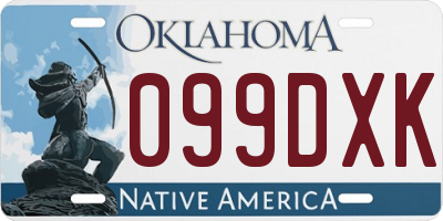OK license plate 099DXK