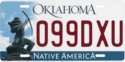 OK license plate 099DXU