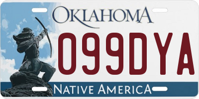OK license plate 099DYA