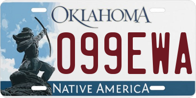 OK license plate 099EWA