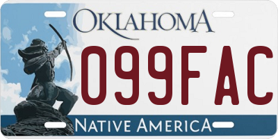 OK license plate 099FAC