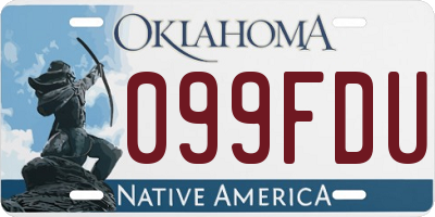 OK license plate 099FDU