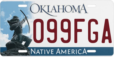 OK license plate 099FGA