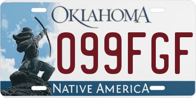 OK license plate 099FGF