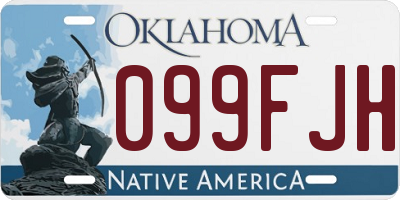 OK license plate 099FJH