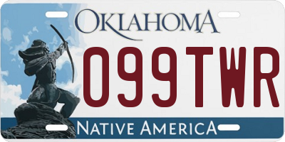 OK license plate 099TWR