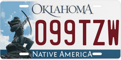 OK license plate 099TZW