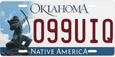 OK license plate 099UIQ