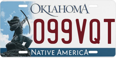 OK license plate 099VQT