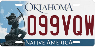 OK license plate 099VQW