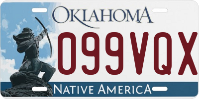 OK license plate 099VQX
