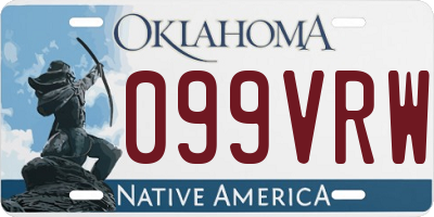 OK license plate 099VRW
