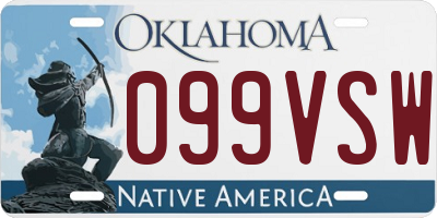 OK license plate 099VSW