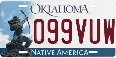 OK license plate 099VUW