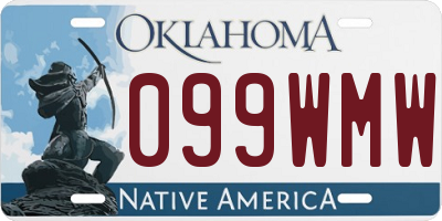 OK license plate 099WMW