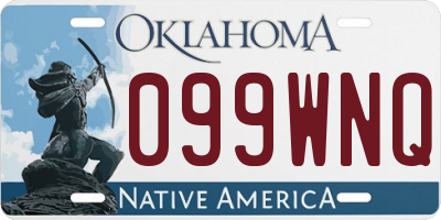 OK license plate 099WNQ