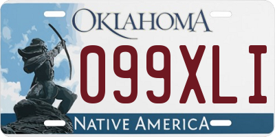 OK license plate 099XLI