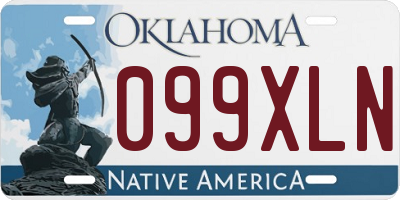 OK license plate 099XLN