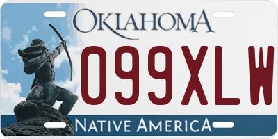 OK license plate 099XLW