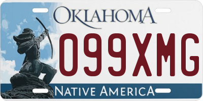 OK license plate 099XMG
