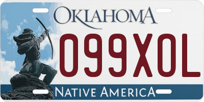 OK license plate 099XOL