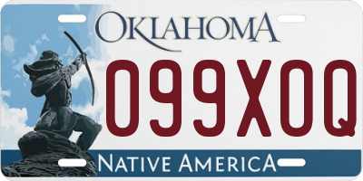 OK license plate 099XOQ